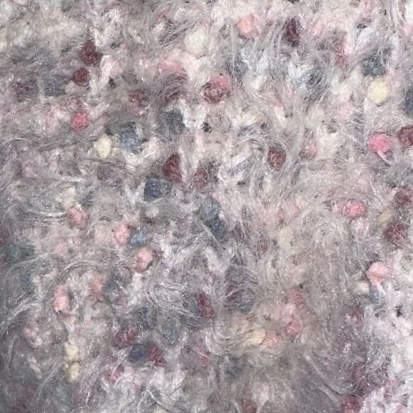 Lush Multi colored thick popcorn crop sweater pale pink white furry  Size Small - Picture 8 of 8